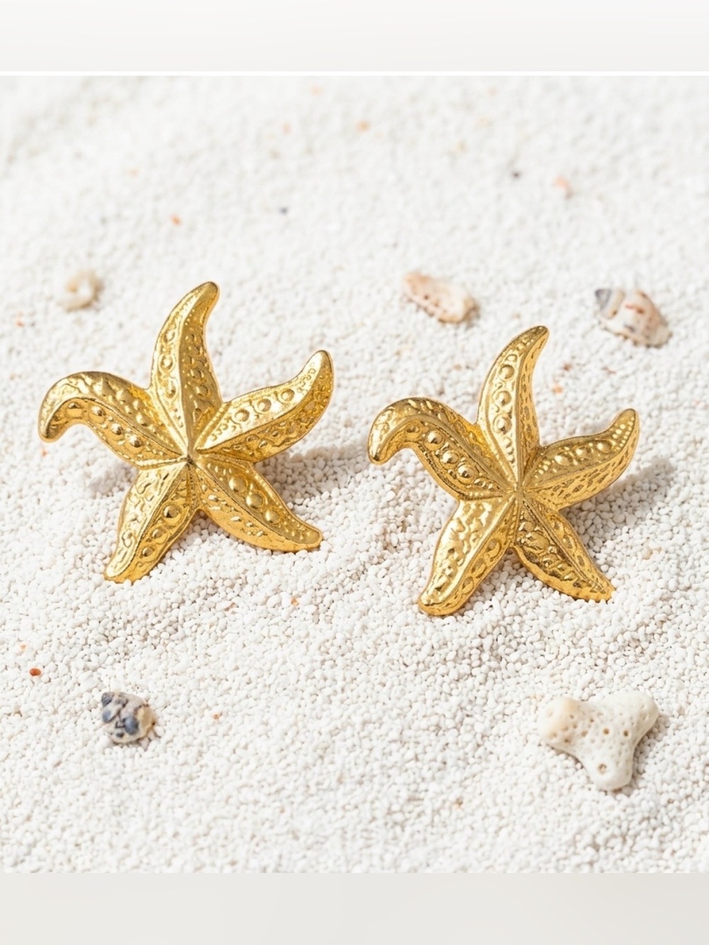 Gold Tone Starfish Stud Earrings Nature-Inspired Jewelry